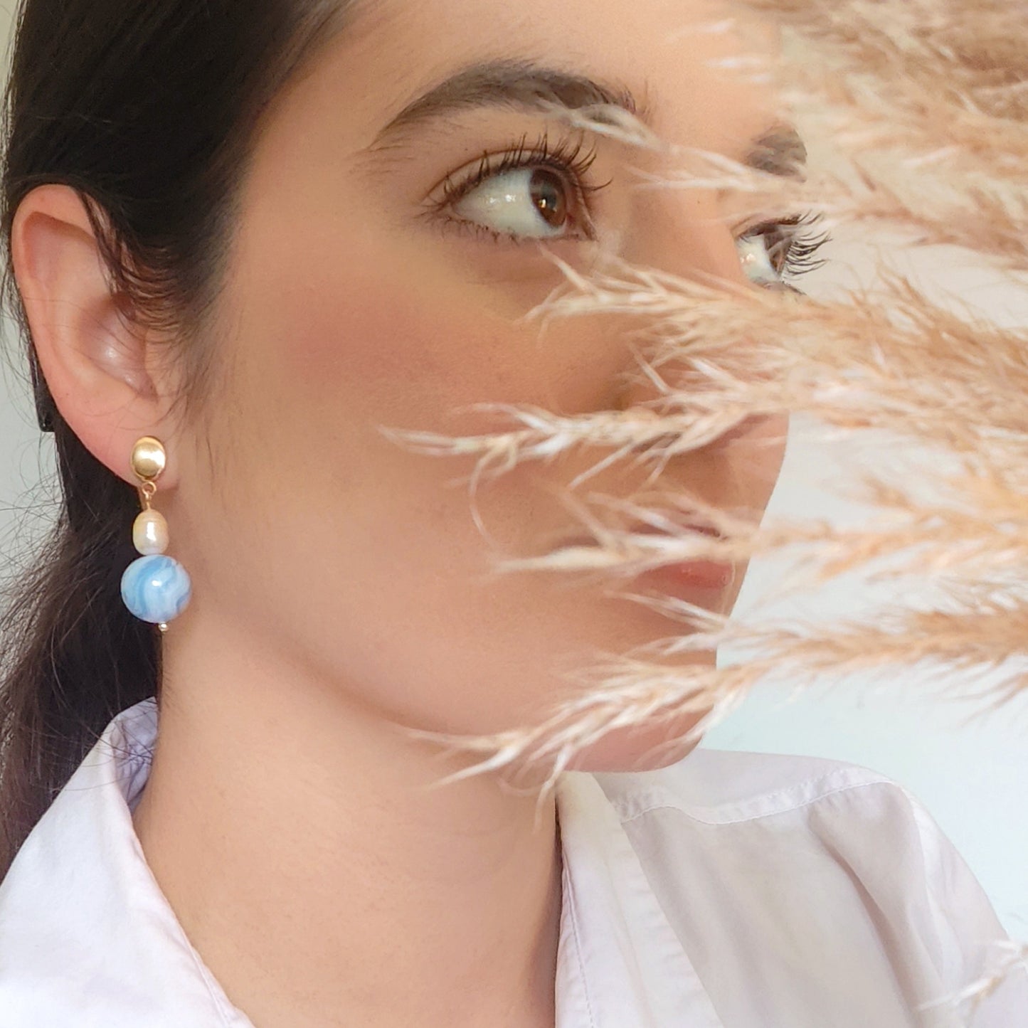 Pendientes Esfera Tostado