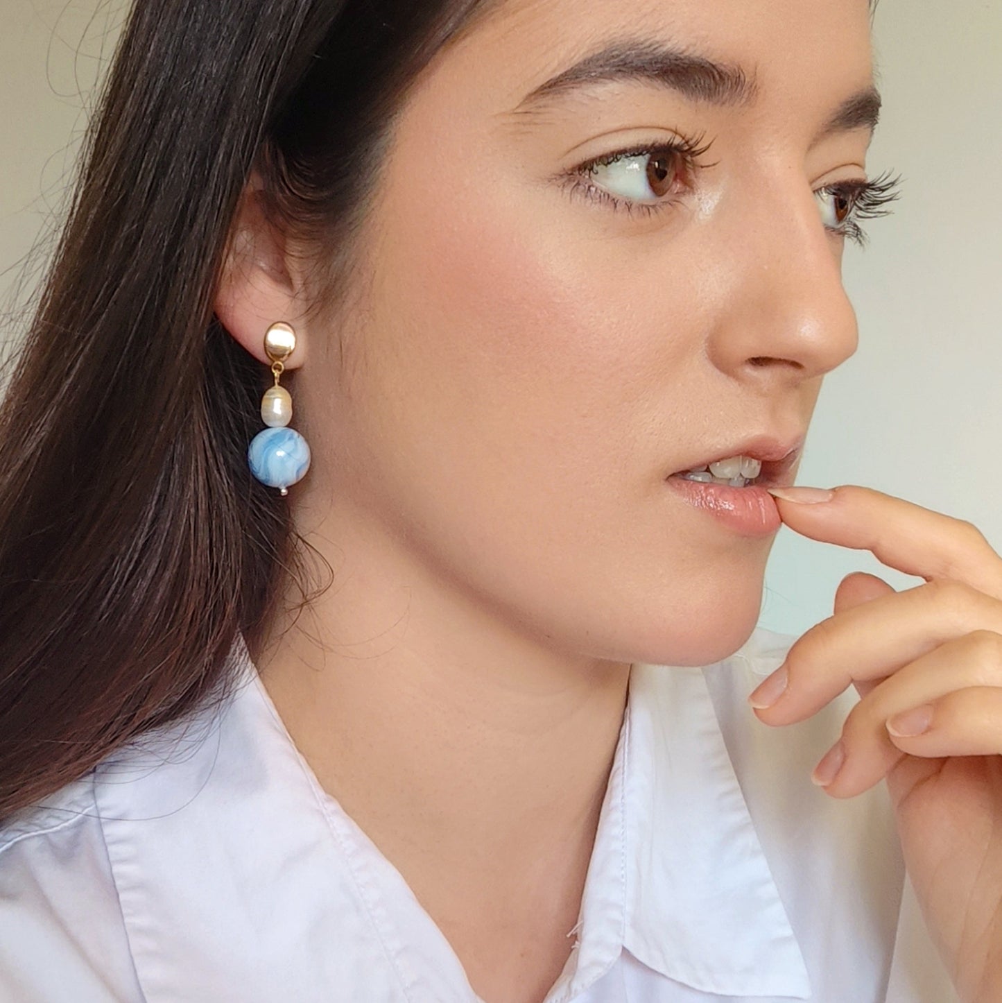 Pendientes Esfera Tostado