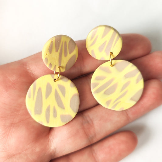 Pendientes Amarillo y Beige