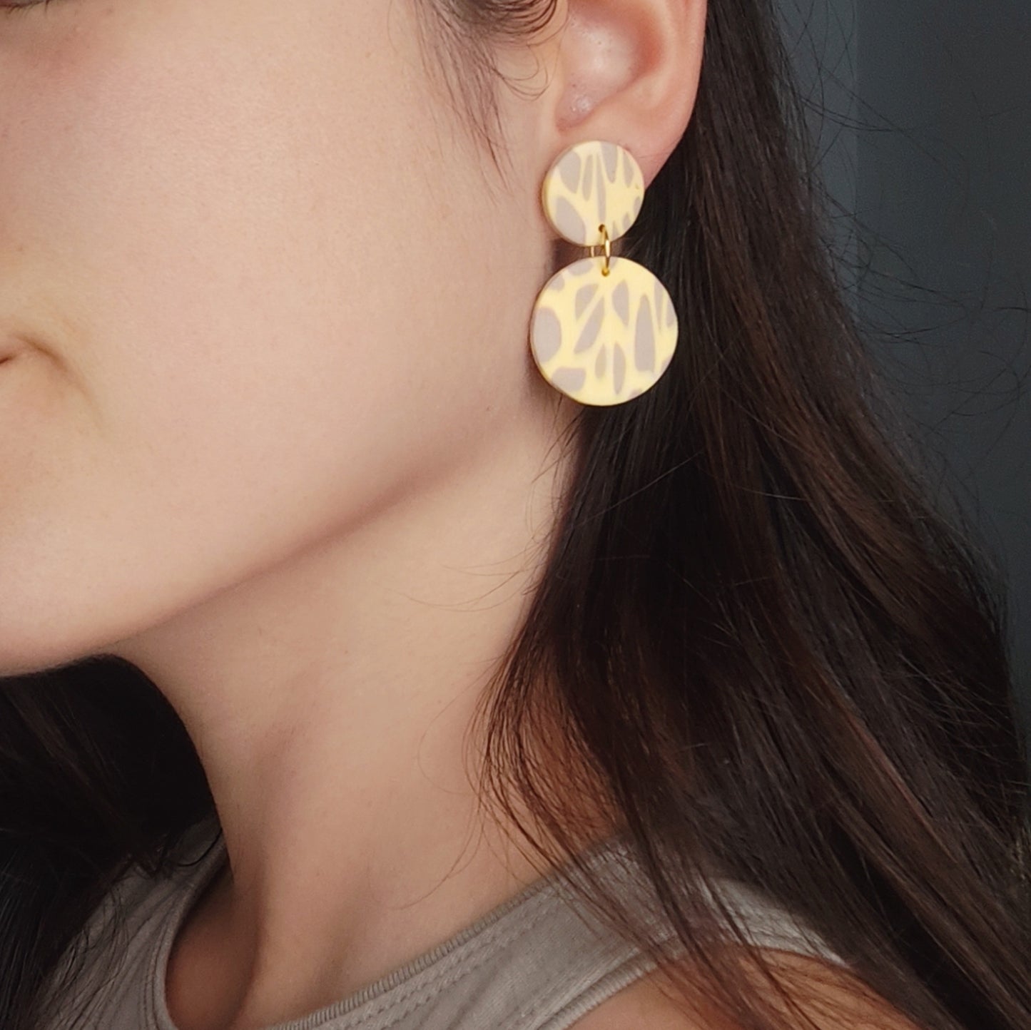 Pendientes Amarillo y Beige