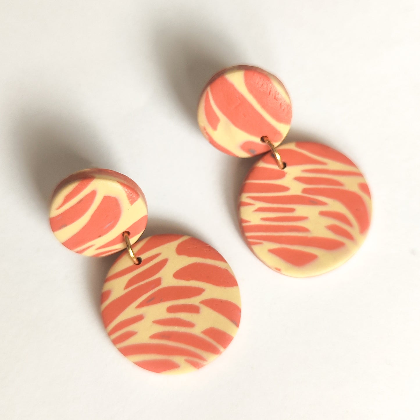 Pendientes Naranja y Beige