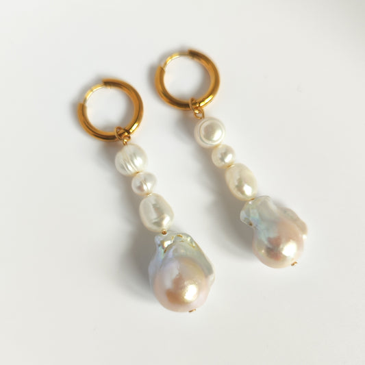 Pendientes de Aro y Perlas