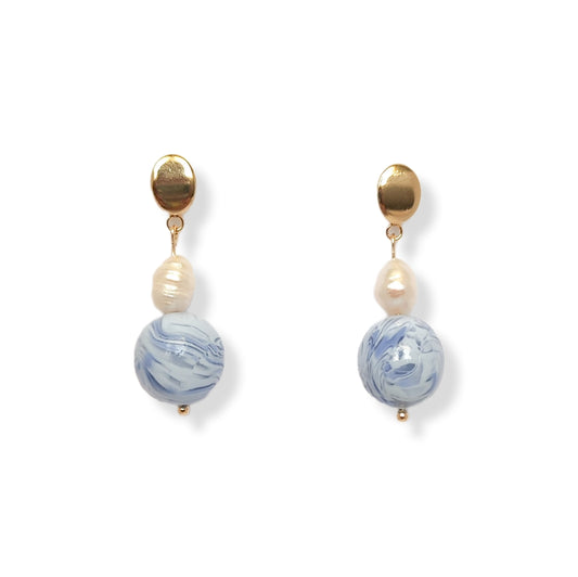 Pendientes Esfera Azul