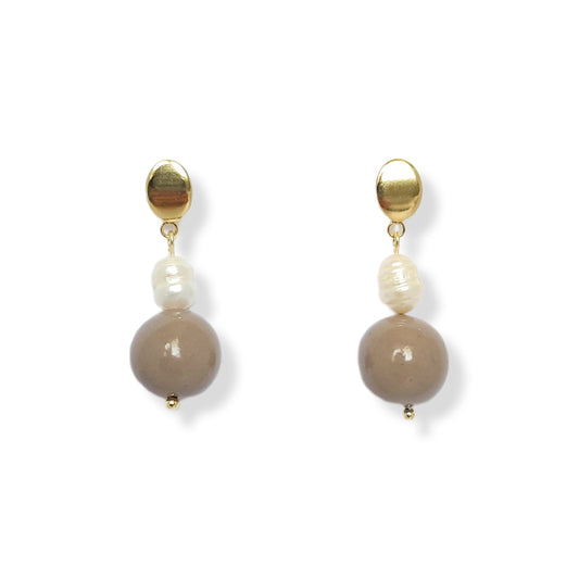 Pendientes Esfera Tostado