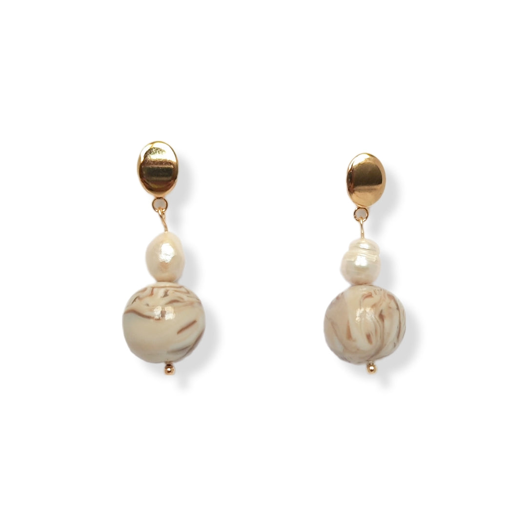 Pendientes Esfera Tostado