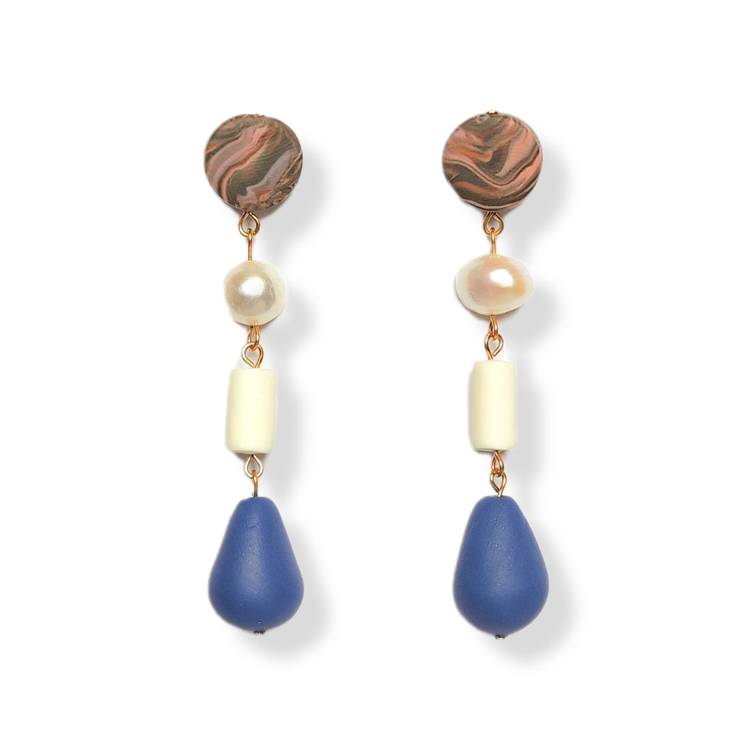 Pendientes Olympia Marron y Azul
