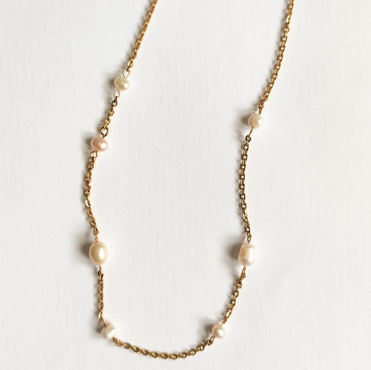 Collar Cadena y Perlas