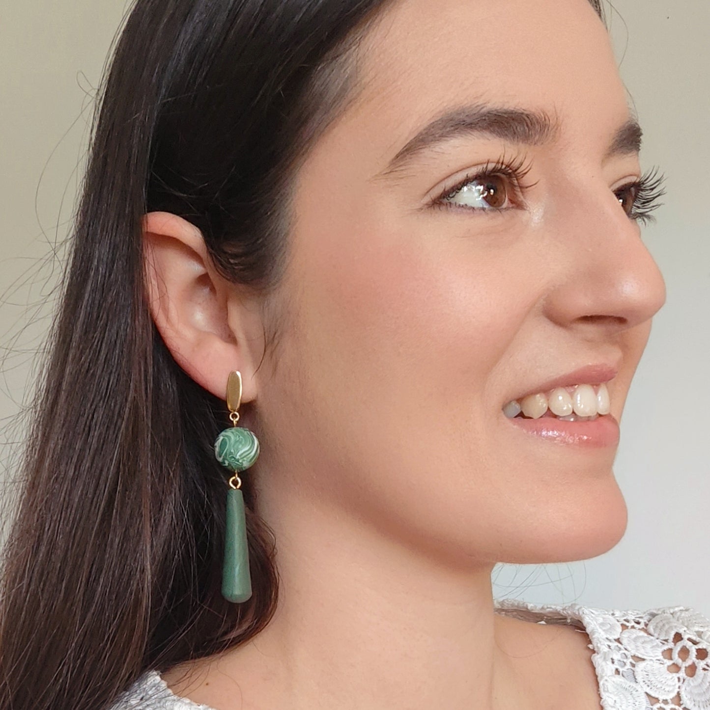 Pendientes Lila Verde