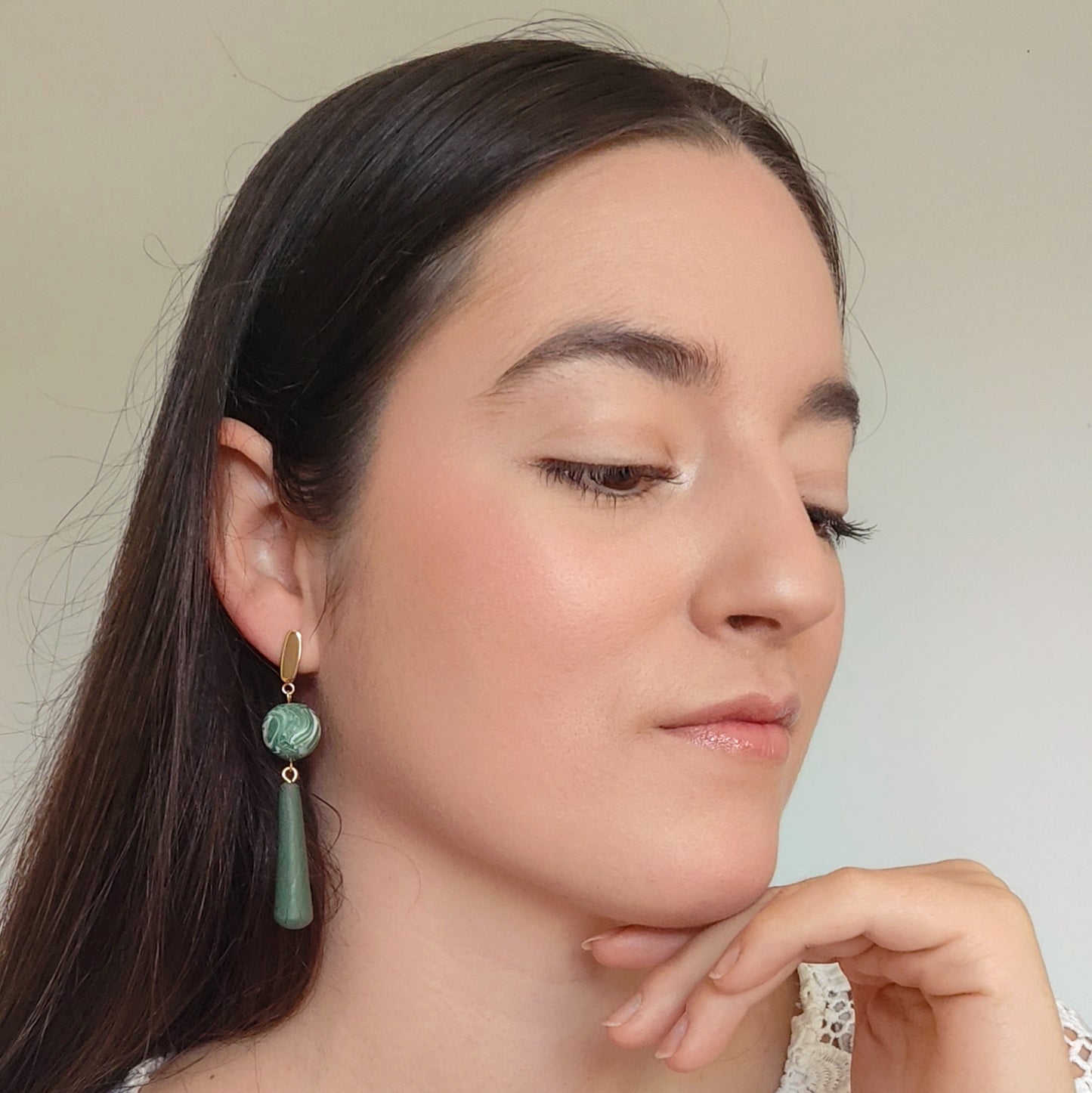 Pendientes Lila Verde
