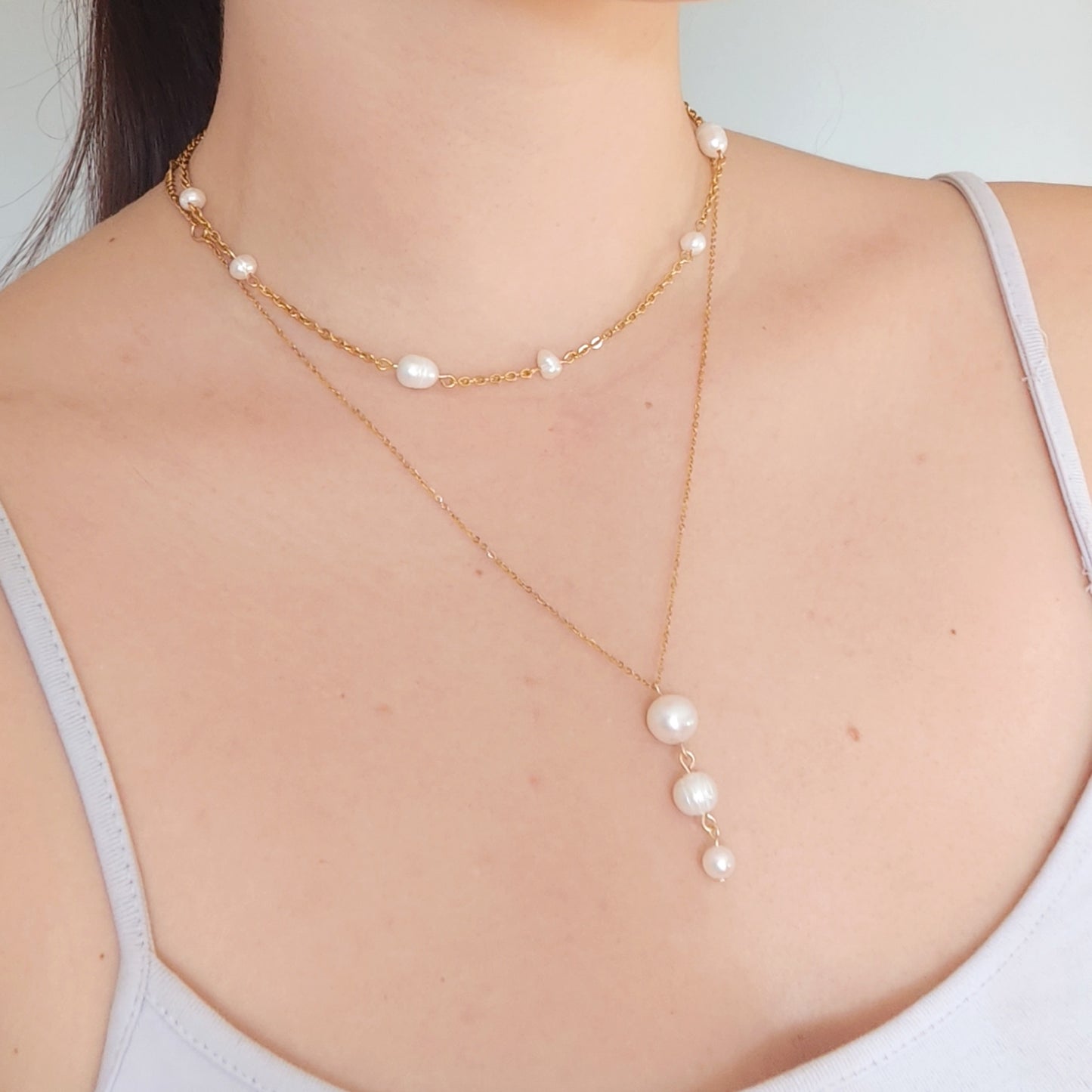 Collar Cadena y Perlas