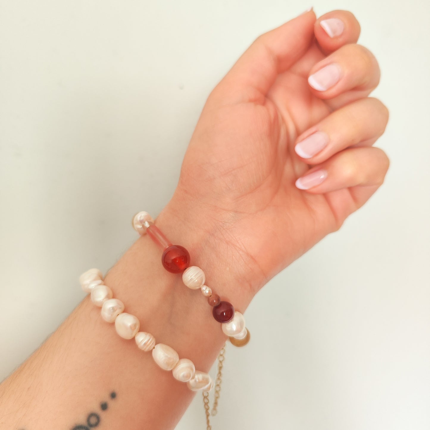 Pulsera piedras semipreciosas y perlas naturales