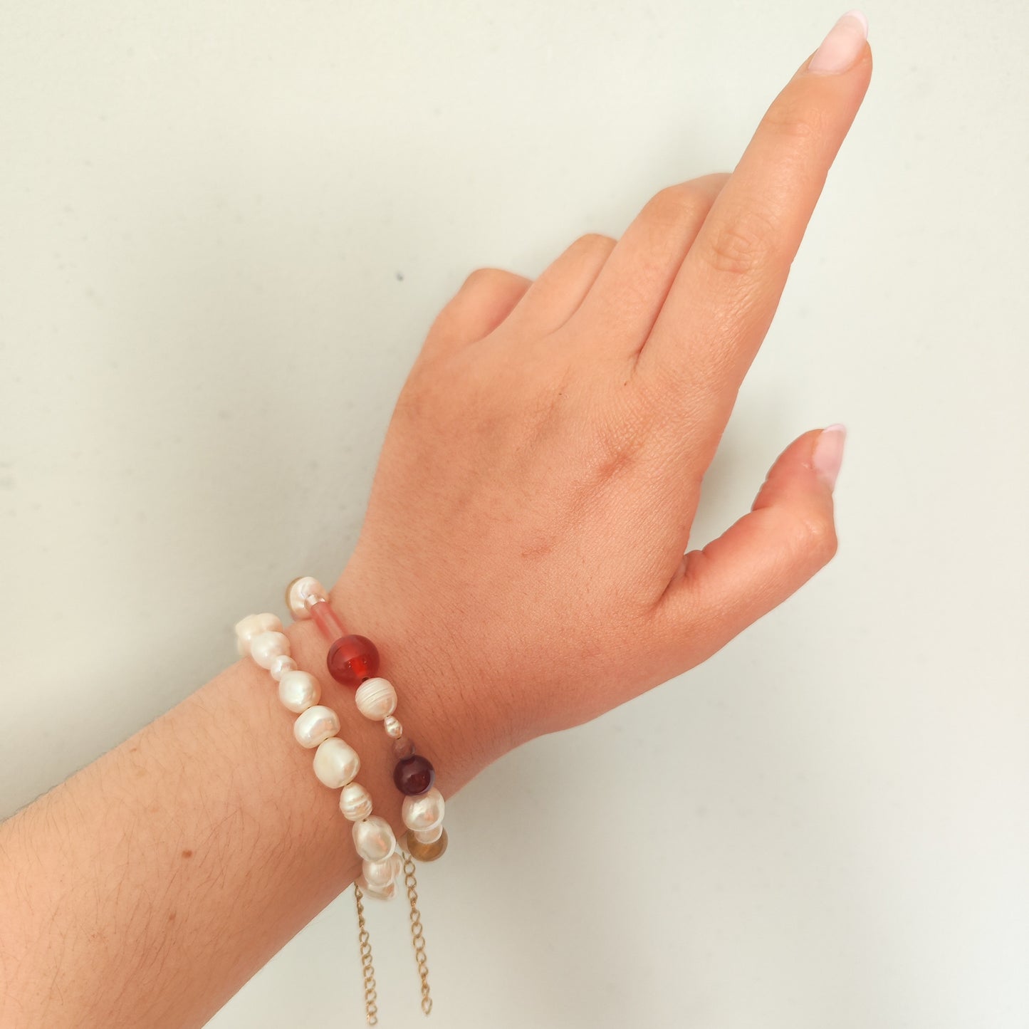 Pulsera piedras semipreciosas y perlas naturales