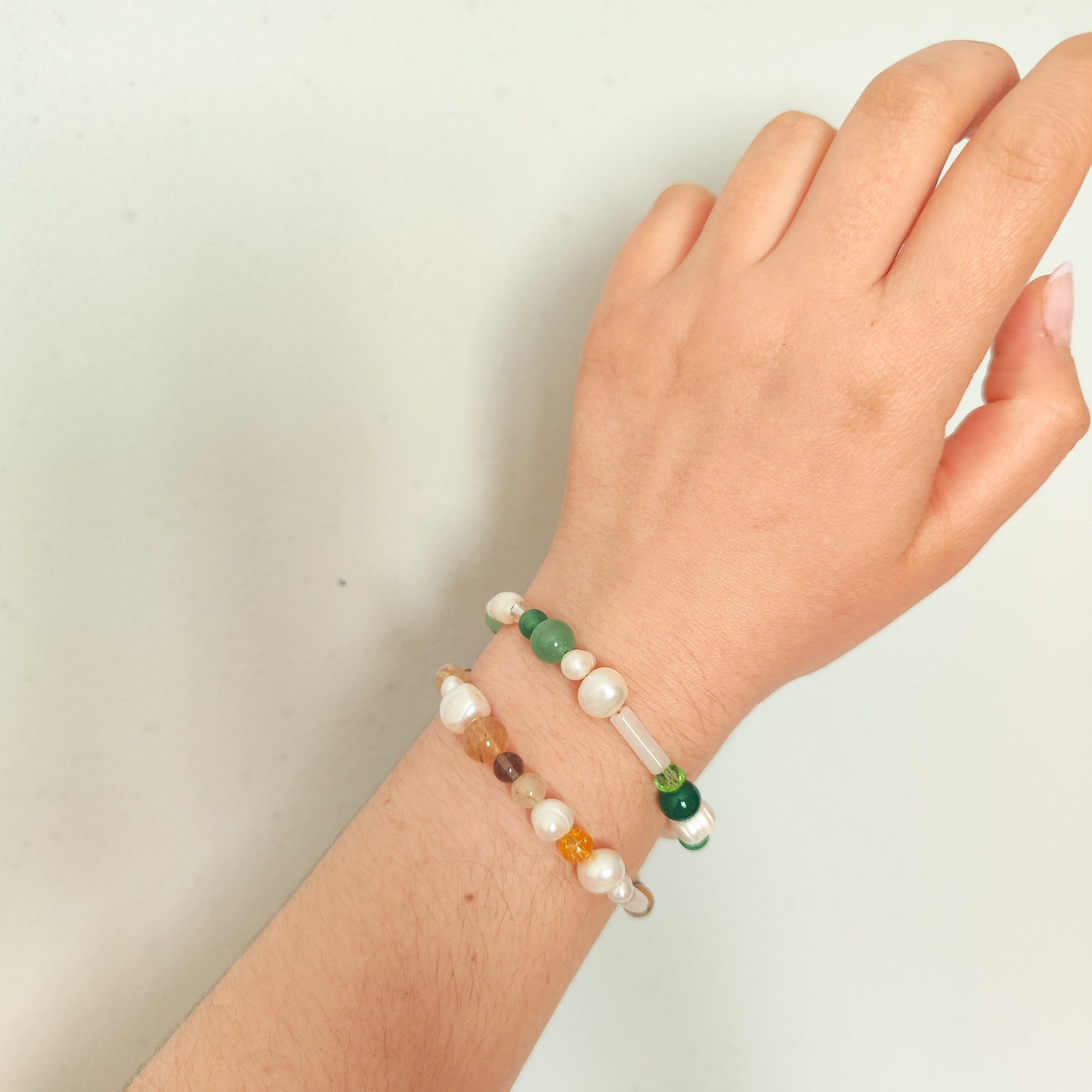 Pulsera piedras semipreciosas y perlas naturales