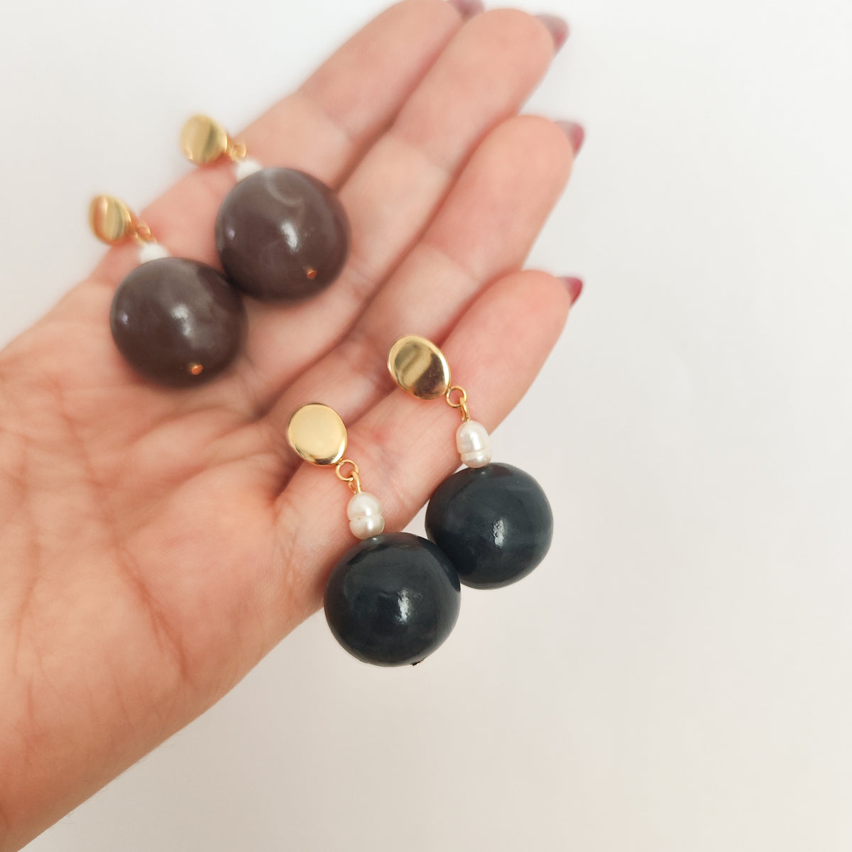 Pendientes Esfera y Perlas