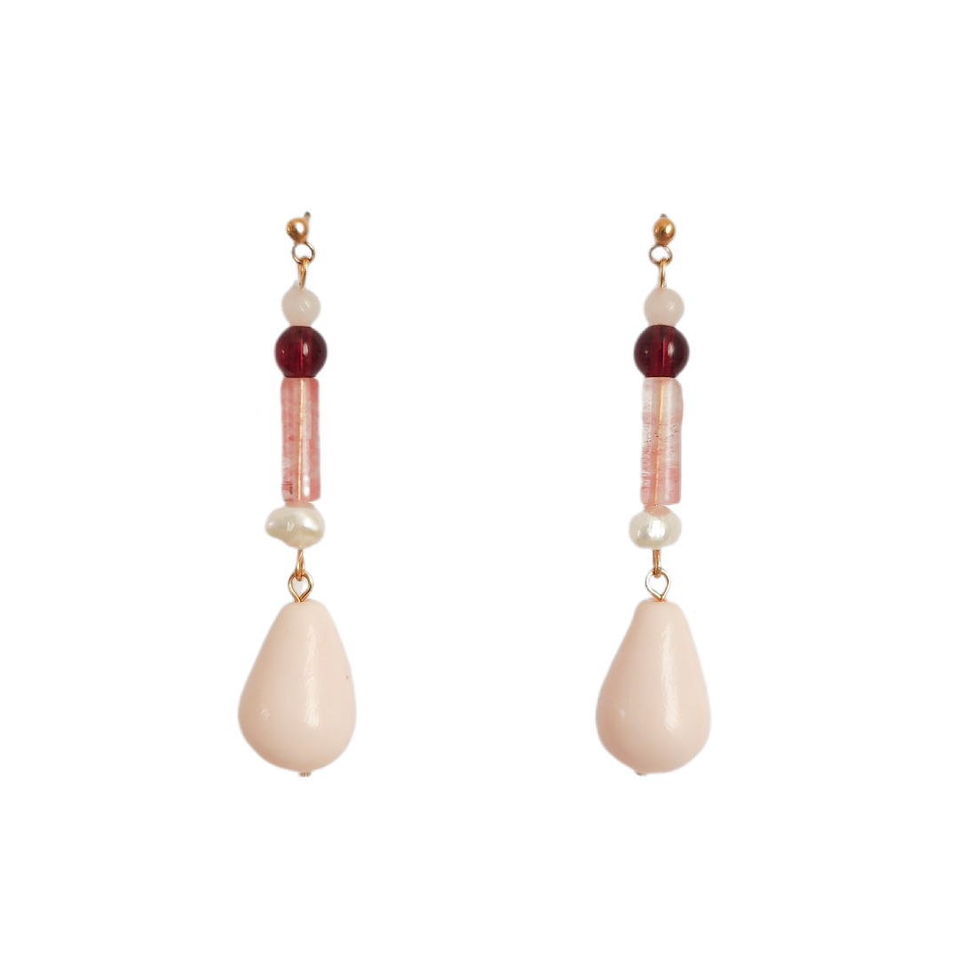 Pendientes Alargados Arcilla y Perla