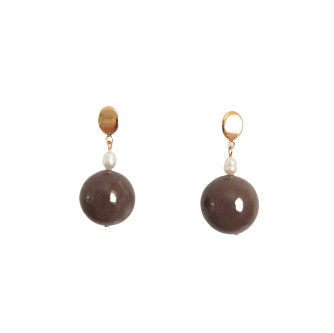 Pendientes Esfera y Perlas