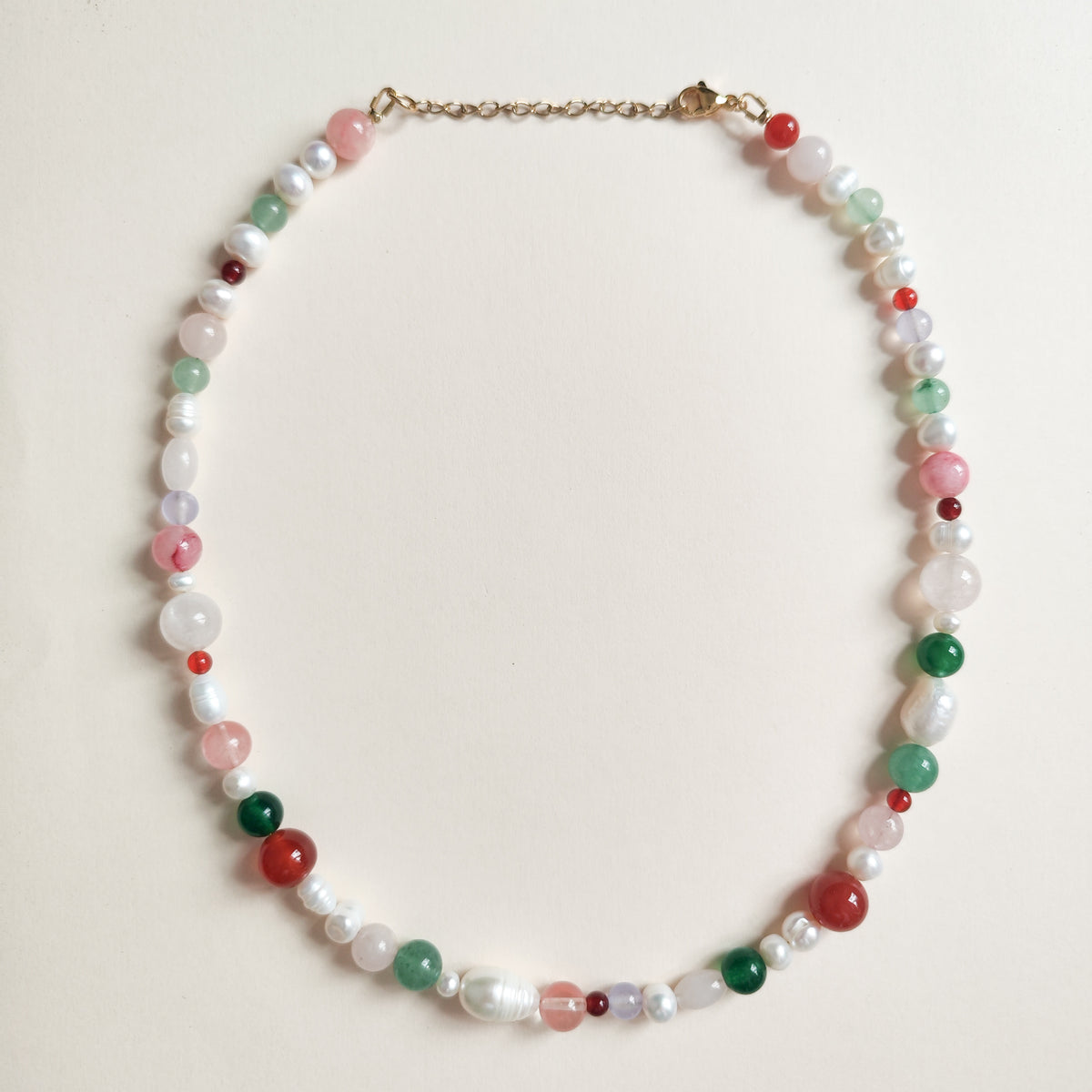 Collar Otoño Perlas y Piedras Naturales