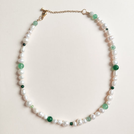 Collar Perlas y Piedras Naturales