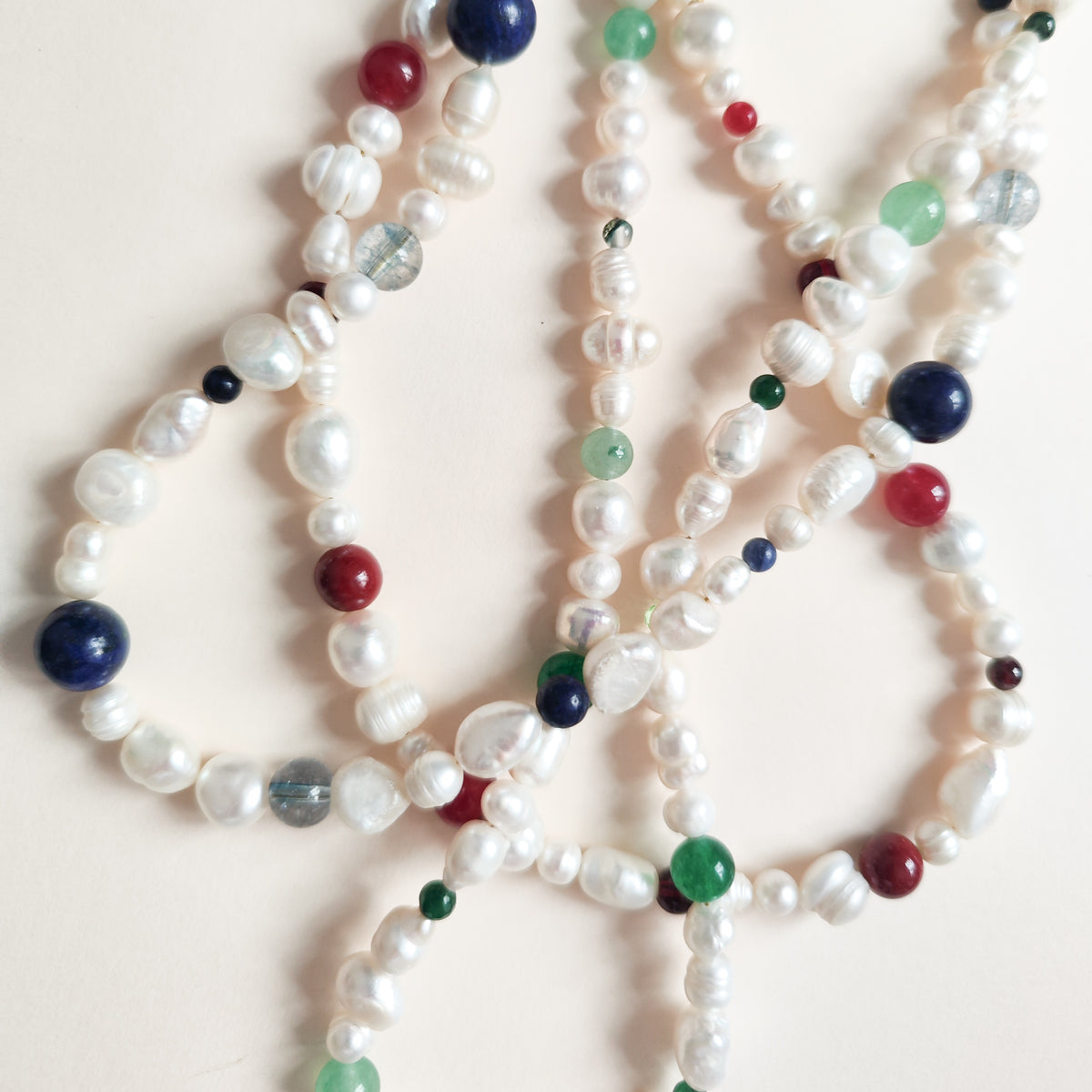 Collar Perlas y Piedras Naturales