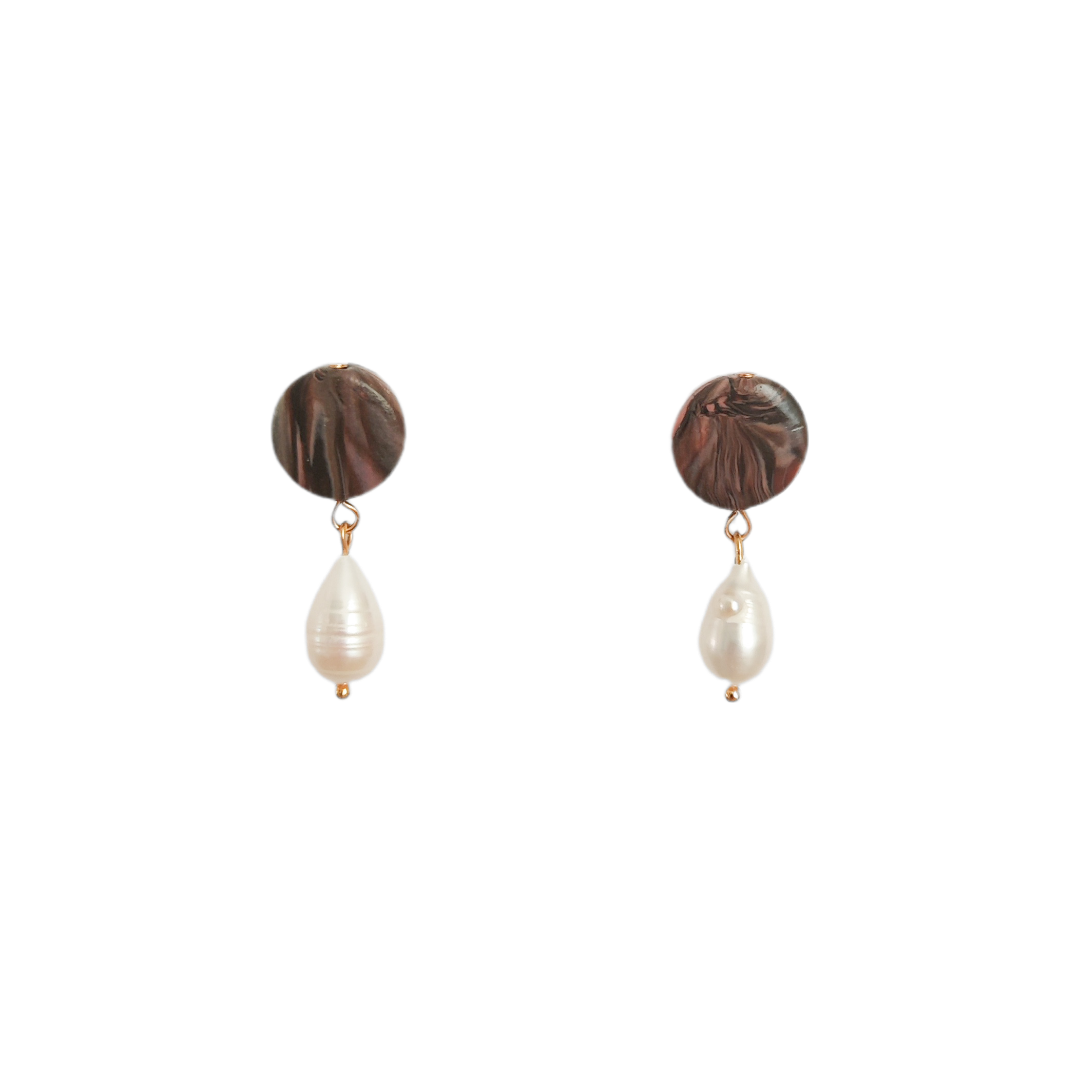 Pendientes Pequeños de Perlas y Arcilla