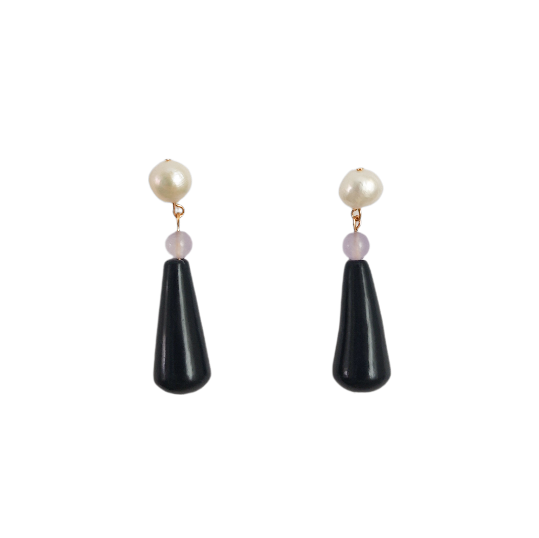 Pendientes Gota Perlas y Arcilla